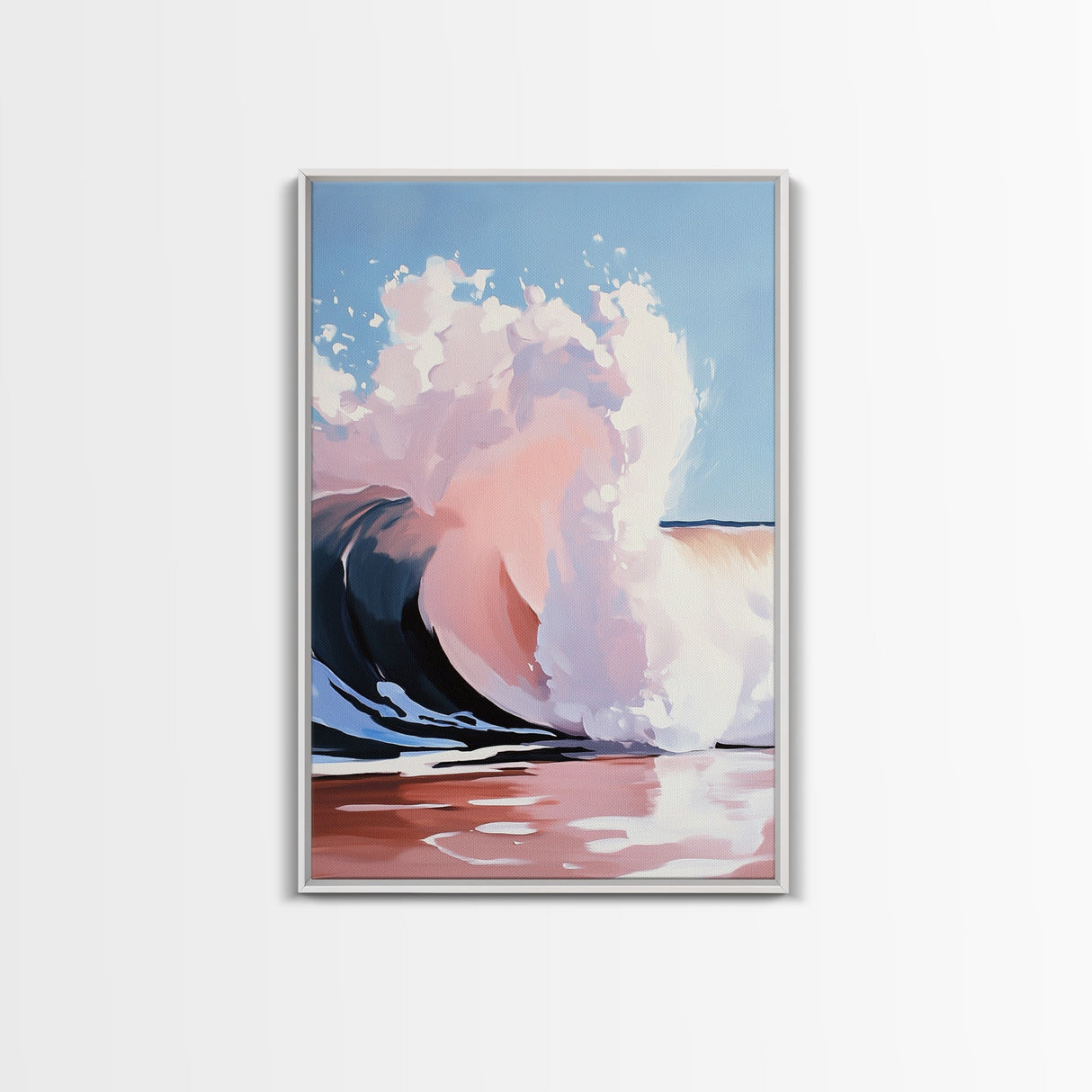 Ocean Wave, Coastal Wall Art, Nautical Print, Surfer Aesthetic, Beach House Decor, Canvas Print, Living Room Art, Pastel Seascape