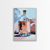 Whiskey Bottle, Elegant Drink, Modern Still Life, Minimalist Art, Sophisticated Decor, Bar Wall Art, Contemporary Painting, Canvas Print