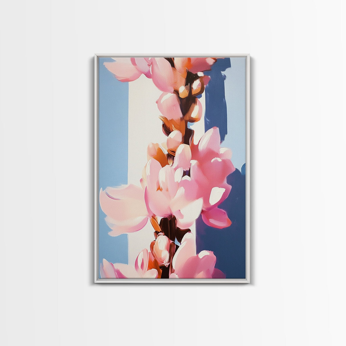 Sunlit Blossoms, Soft Pastel, Romantic Floral Art, Feminine Wall Decor, Modern Botanical Painting, Bedroom Wall Art, Canvas Print
