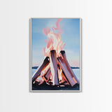 Firelight, Outdoor Glow, Evening Warmth, Canvas Print, Rustic Cabin Art, Cozy Ambiance, Living Room Decor, Autumn Vibes, Bonfire Scene
