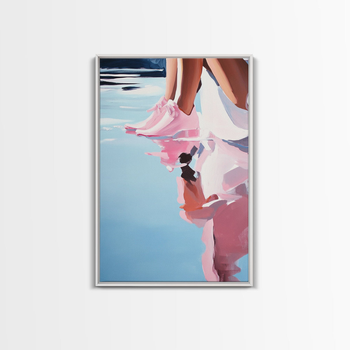 Pink Reflection, Modern Wall Art, Minimalist Decor, Aesthetic Print, Abstract Painting, Framed Canvas Print, Boho Bedroom Art, Gift