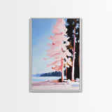 Pink Reflection, Modern Wall Art, Minimalist Decor, Aesthetic Print, Abstract Painting, Framed Canvas Print, Boho Bedroom Art, Gift