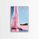 Iceberg Reflection, Abstract Arctic Scene, Minimalist Blue Wall Art, Serene Landscape Painting, Framed Canvas Print, Office Wall Art