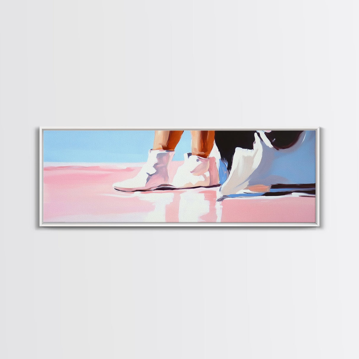 White Boots, Fashion Aesthetic, Modern Chic, Canvas Print, Stylish Wall Art, Minimalist Home Decor, Fashion Illustration, Trendy Artwork