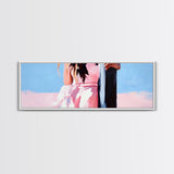 Pink Dress, Soft Pastels, Framed Canvas Print, Feminine Wall Art, Elegant Home Decor, Dreamy Bedroom Aesthetic, Modern Minimalist
