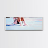 Cozy Winter, Snowy Landscape, Feminine Winter Decor, Soft Pastel Art, Scandinavian Minimalist, Bedroom Aesthetic, Canvas Print