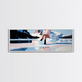 Ice Queen, Winter Wonderland, Feminine Adventure Art, Dreamy Arctic Scene, Fashion-Inspired Decor, Home Aesthetic, Framed Canvas Print