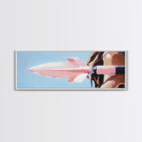 Pink Rocket, Retro Futurism, Pop Art Aesthetic, Mid-Century Modern Wall Art, Playful Home Design, Bold Statement Art, Canvas Print