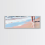 Coastal Walk, Beach, Ocean, Serenity, Framed Canvas Print, Coastal Wall Art, Nautical Decor, Living Room Wall Art, Minimalist Art