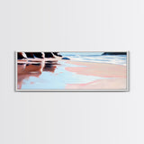 Hand Reflection, Abstract Art, Soft Blues, Pink Hues, Framed Canvas Print, Contemporary Wall Art, Bedroom Decor, Zen Aesthetic