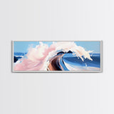 Calm Waters, Woman by Rocks, Relaxing Beach, Nature Inspired, Framed Canvas Print, Minimalist Wall Art, Bathroom Decor, Serenity