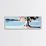 Serene Lake, Tree Reflection, Minimalist Landscape, Canvas Print, Nature Inspired Wall Art, Tranquil Home Decor, Soft Pastel Tones
