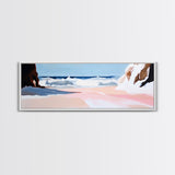 Ocean Waves, Coastal Escape, Tranquil Beach Scene, Framed Canvas Print, Serene Wall Art, Nautical Living Room Decor, Modern Seascape