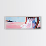 Flowing Dress, Desert Beauty, Feminine Elegance, Framed Canvas Print, Modern Wall Art, Soft Boho Decor, Romantic Pastel Artwork