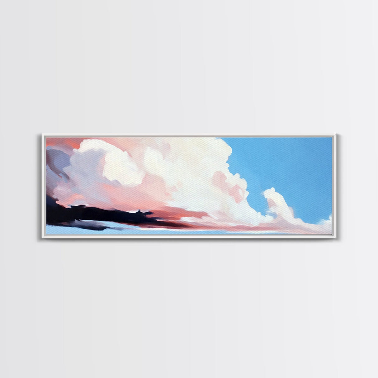Sunset Clouds, Pastel Sky, Dreamy Ocean, Canvas Print, Modern Seascape, Relaxing Coastal Wall Art, Minimalist Beach House Decor