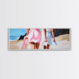 Women, Beach, Friendship, Canvas Print, Feminine Wall Art, Coastal Aesthetic, Summer Decor, Minimalist Art, Bedroom or Living Room Decor