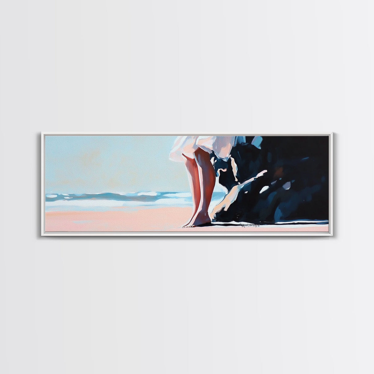Sunset Beach, Peaceful Retreat, Ocean Serenity, Coastal Canvas Print, Living Room Wall Art, Soft Pastel Decor, Minimalist Wall Art