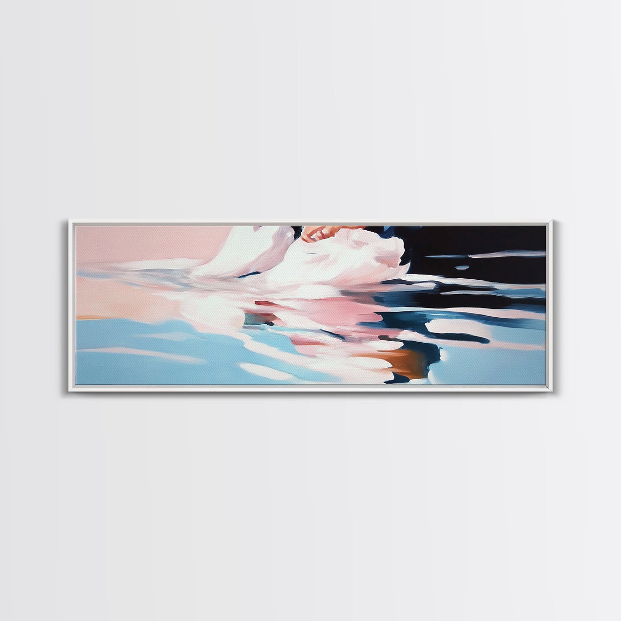 Blurred Reflection, Ocean Serenity, Abstract Art, Canvas Print, Soft Pastel Wall Art, Minimalist Coastal Decor, Tranquil Beach Scene
