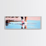 Water Walk, Reflection Art, Modern Coastal, Canvas Print, Beach Aesthetic Wall Art, Minimalist Water Painting, Soft Pastel Seaside Art
