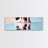 Soft Beach Reflection, Coastal Art, Minimalist Print, Pastel Wall Art, Boho Decor, Living Room Wall Art, Canvas Print, Summer Vibes