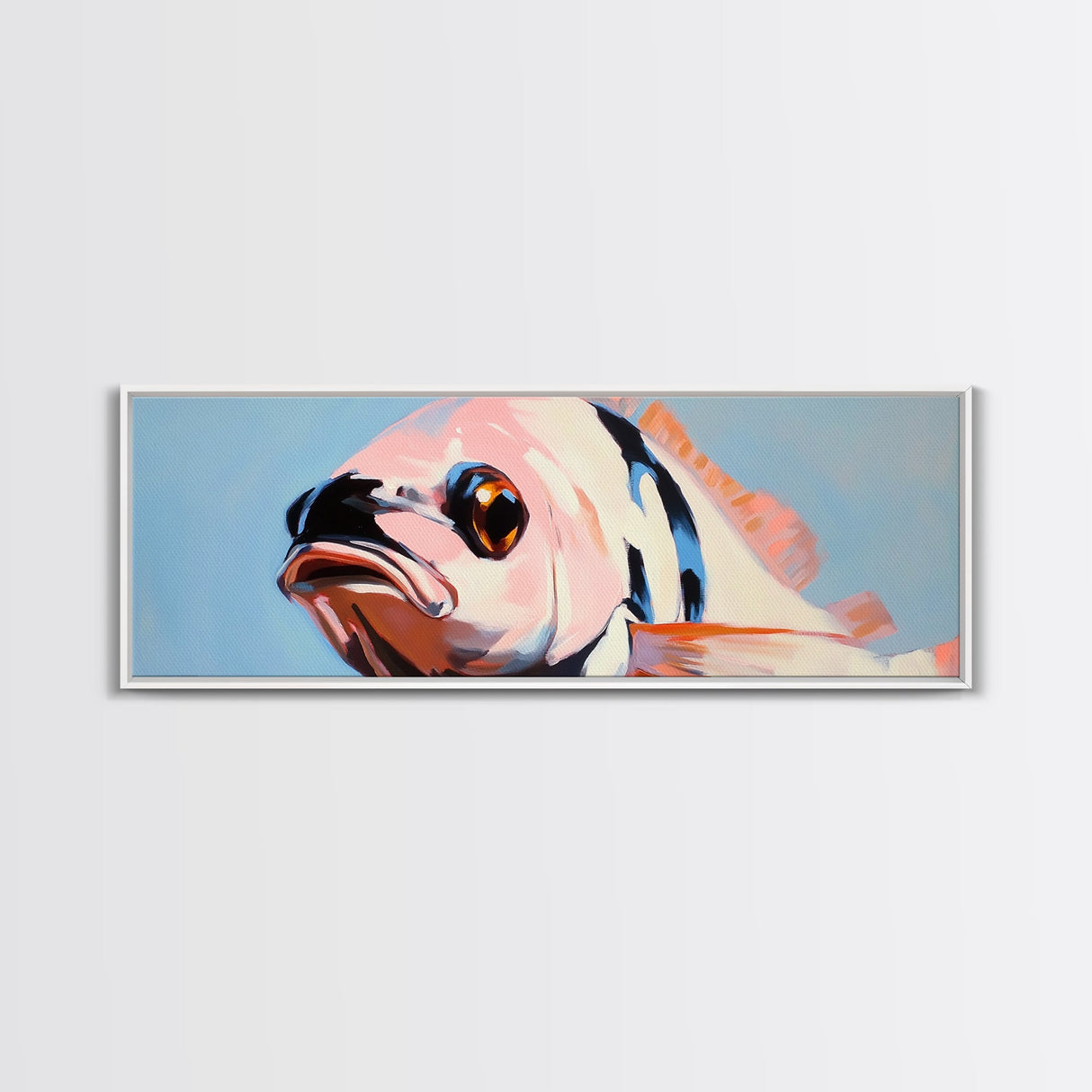 Vibrant Fish, Ocean Life, Marine Art, Framed Canvas Print, Coastal Wall Decor, Nautical Living Room Art, Tropical Fish Painting