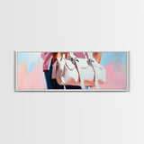 Pink Handbag, Fashion Wall Art, Feminine Aesthetic, Chic Decor, Framed Canvas Print, Modern Bedroom Art, Minimalist Artwork