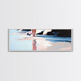 Reflection, Beach Walk, Minimalist Art, Framed Canvas Print, Coastal Decor, Ocean Wall Art, Boho Art, Bedroom Wall Art, Relaxing Aesthetic
