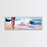 Ocean Waves, Serene Beach, Coastal Decor, Framed Canvas Print, Seascape Wall Art, Minimalist Art, Living Room Wall Art, Summer Aesthetic