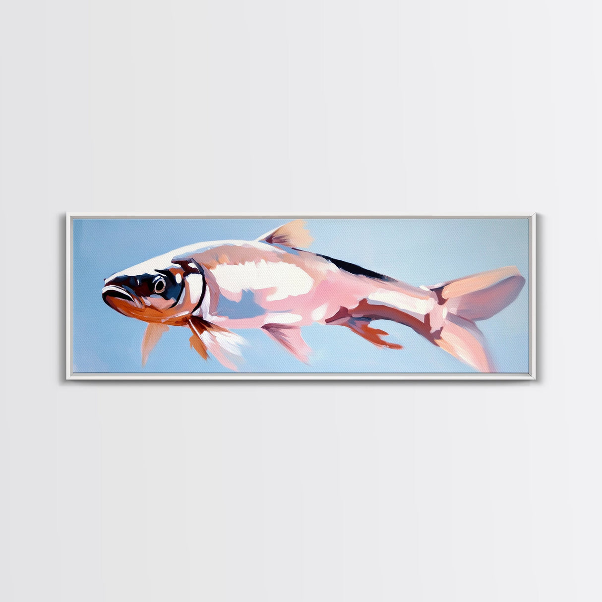 Fish, Ocean Wildlife, Coastal Art, Framed Canvas Print, Nautical Wall Art, Minimalist Decor, Beach House Art, Dining Room Art