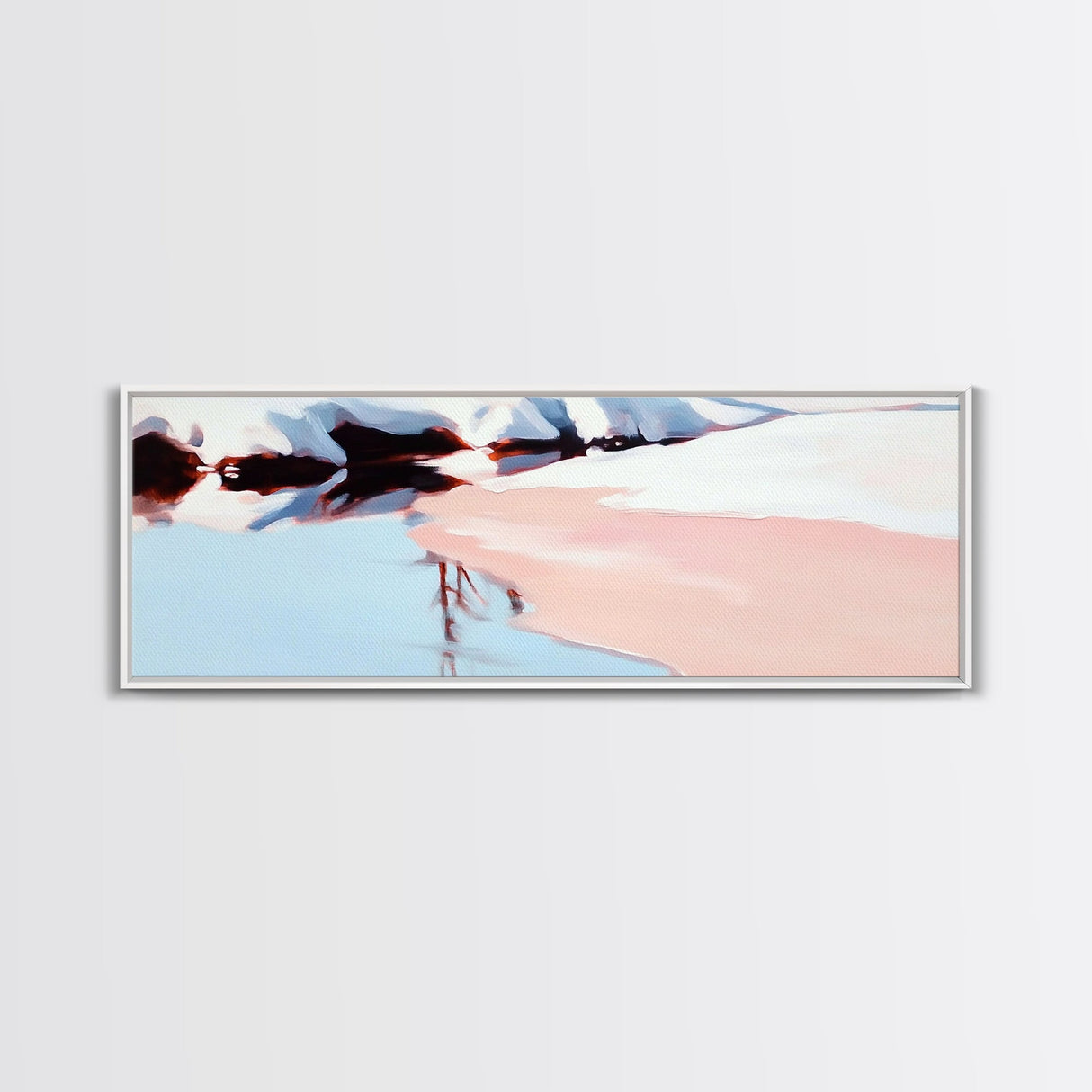 Glacier Reflection, Icy Landscape, Winter Art, Framed Canvas Print, Nordic Wall Art, Minimalist Nature, Serene Mountain Decor, Bedroom Art