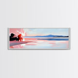 Ocean Bliss, Beach Serenity, Sunset Vibes, Framed Canvas Print, Coastal Decor, Nautical Theme, Living Room Art, Relaxing Wall Painting