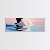 Ocean Waves, Sunset Beauty, Tranquil Seascape, Beach House, Framed Canvas Print, Coastal Art, Living Room Decor, Summer Vibes