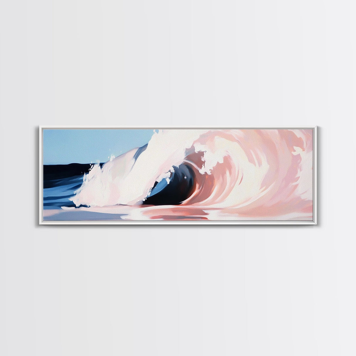 Wave Curl, Ocean Power, Surfer's Dream, Coastal Energy, Framed Canvas Print, Beach House Decor, Modern Wall Art, Sea Lover Gift