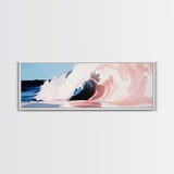 Wave Curl, Ocean Power, Surfer's Dream, Coastal Energy, Framed Canvas Print, Beach House Decor, Modern Wall Art, Sea Lover Gift