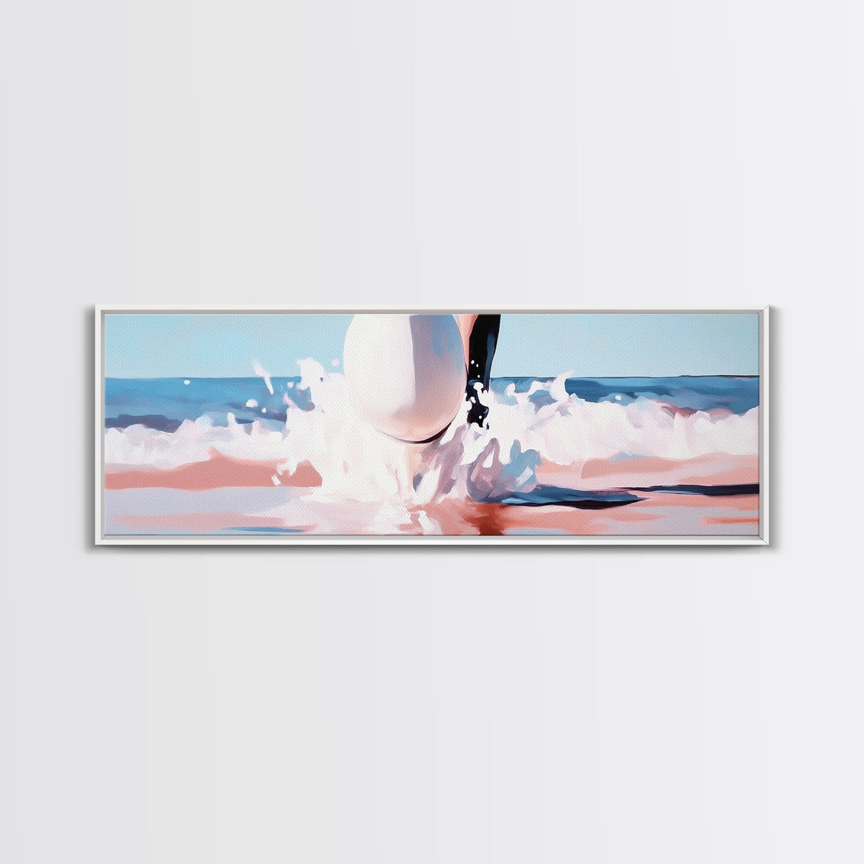 Coastal Serenity, Ocean View, Beach Art, Framed Canvas Print, Minimalist Coastal Decor, Seaside Painting, Nautical Home Wall Art