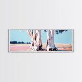 Desert Trees, Minimalist Landscape, Rustic Home Decor, Framed Canvas Print, Living Room Wall Art, Boho Aesthetic, Neutral Nature Art