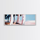 Seaside Trees, Coastal Serenity, Minimalist Nature Art, Zen Wall Decor, Neutral Home Aesthetic, Framed Canvas Print, Modern Tranquility