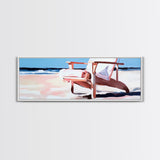 Beach Chair, Coastal Relaxation, Vacation Home Art, Canvas Print, Seaside Aesthetic, Minimalist Beach Painting, Soft Pastel Art