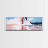 Waves and Feet, Coastal Wall Art, Ocean Art, Beach Lover Gift, Seascape Painting, Framed Canvas Print, Modern Living Room Decor