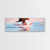Barefoot Reflection, Beach Wall Art, Ocean Painting, Minimalist Coastal Decor, Modern Seascape, Framed Canvas Print, Boho Home Aesthetic