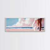 Sunset Glow, Pastel Sky, Tranquil Ocean, Soft Horizon, Canvas Print, Dreamy Beach Scene, Boho Aesthetic, Living Room Wall Art