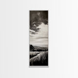Stormy Horizon, Moody Landscape, Coastal View, Canvas Print, Black and White Art, Minimalist Painting, Modern Wall Decor, Office Art