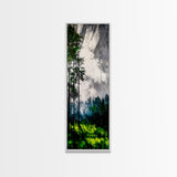 Misty Forest, Green Meadow, Sun Rays, Canvas Print, Nature Wall Art, Modern Landscape, Serene Decor, Living Room Art, Tranquil Home Decor