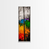 Urban Abstract, Textured Painting, Mixed Media Art, Colorful Composition, Modern Home Decor, Industrial Style, Framed Canvas Print