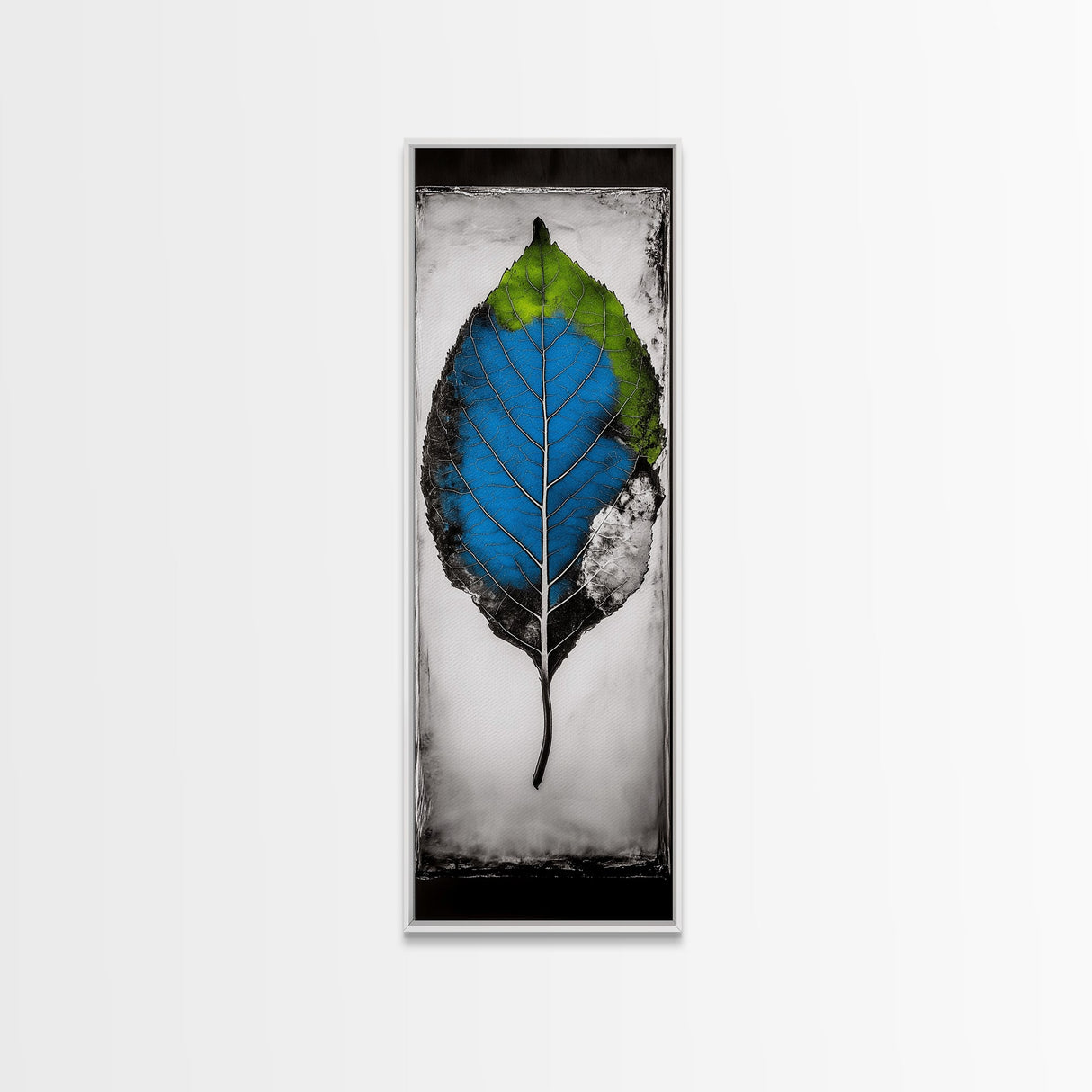 Vibrant Leaf, Nature Inspired Art, Modern Botanical, Colorful Foliage, Textured Wall Art, Minimalist Design, Canvas Print