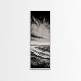 Monochrome Beach, Minimalist Seascape, Black And White Photography, Coastal Wall Art, Tranquil Shoreline, Modern Decor, Canvas Print