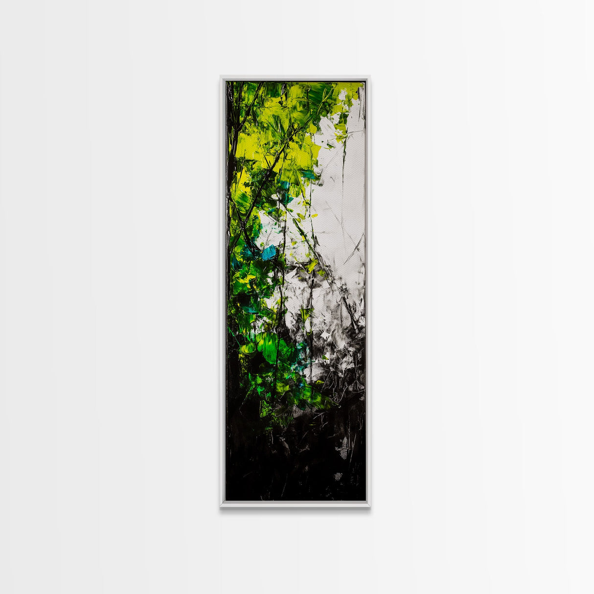 Vibrant Forest, Green Abstract Art, Nature Inspired Wall Decor, Framed Canvas Print, Rustic Home Decor, Boho Wall Art, Entryway Art