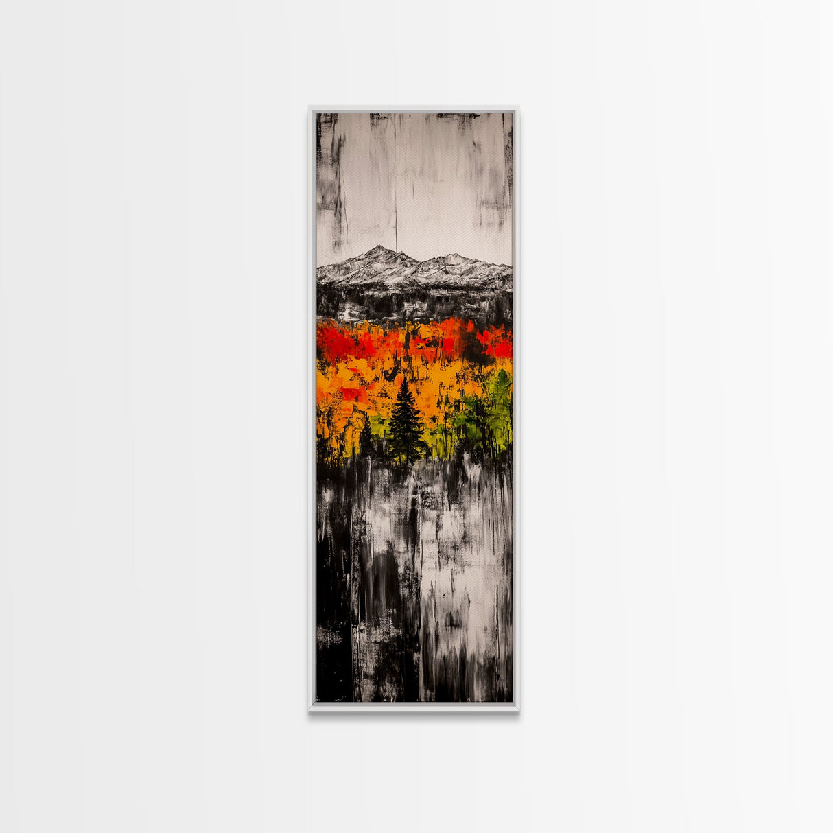 Autumn Trees, Fall Foliage Art, Mountain Landscape, Vibrant Nature Decor, Rustic Farmhouse, Living Room Wall Art, Canvas Print