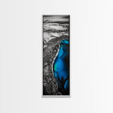 Glacier Lagoon, Arctic Blue Water, Winter Landscape, Iceberg Nature Art, Monochrome Minimalist, Bedroom Wall Art, Canvas Print