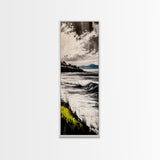 Monochrome Wave, Black White Ocean Art, Surf Seascape, Minimalist Beach Print, Nautical Decor, Coastal Wall Art, Canvas Print